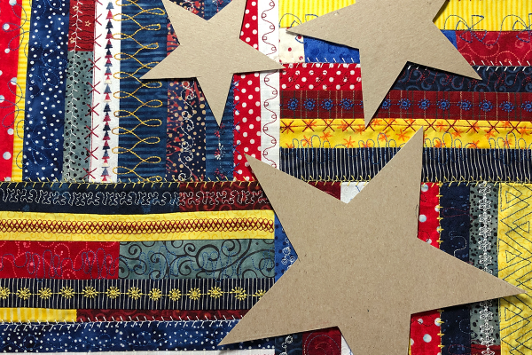 Red White and Blue Star Banner Tutorial Trace Stars