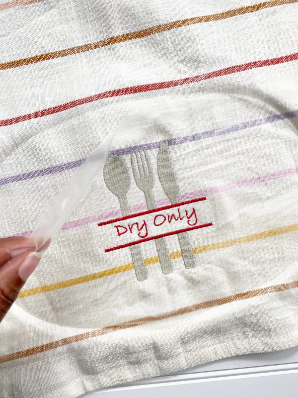 Embroidery Dish Cloth Tutorial: Unhoop and clean up the embroidered dish cloths