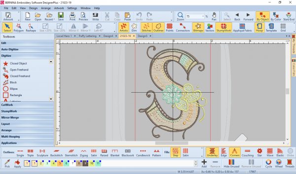 Multicolor Embroidery:Opening the design in the software