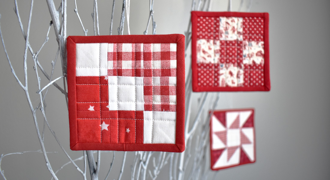 How to Make Mini Patchwork Ornaments by Erika Mulvenna