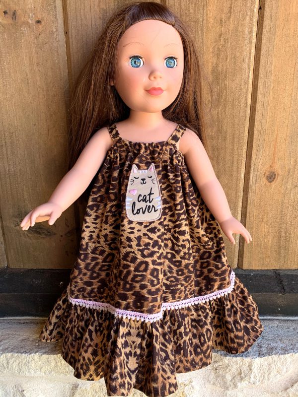 Animal Print Maxi Doll Dress with Applique