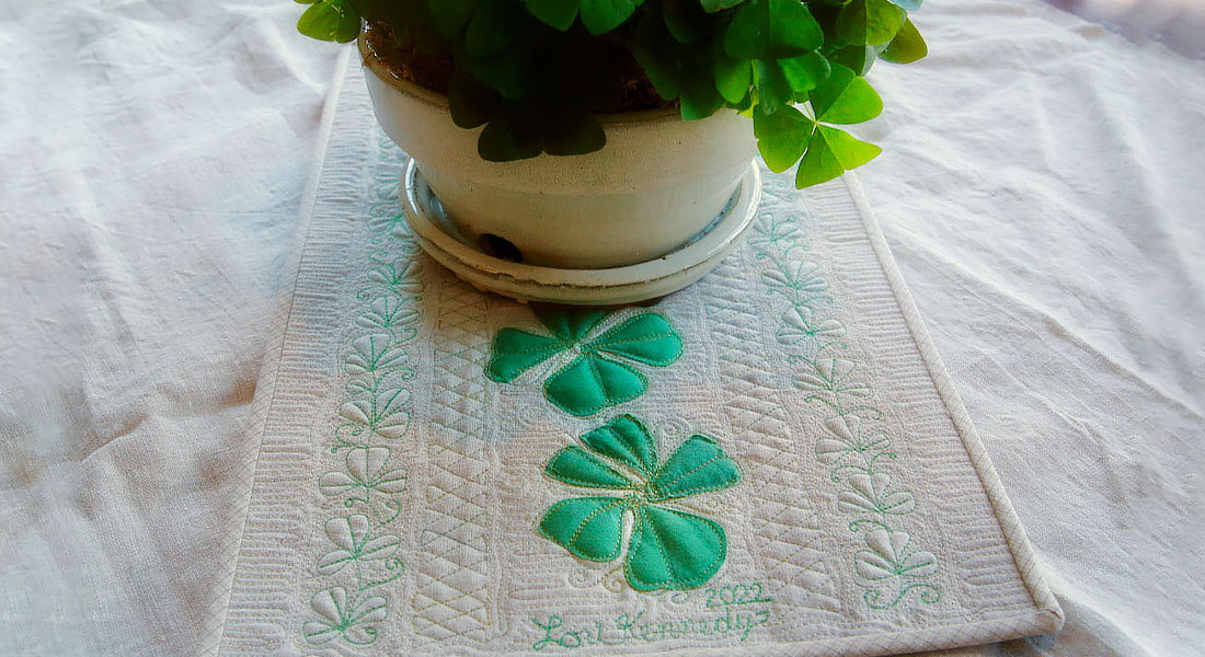 Shamrock Table Runner Quilt Along, Part Four BERNINA WeAllSew Blog Feature 1100x600