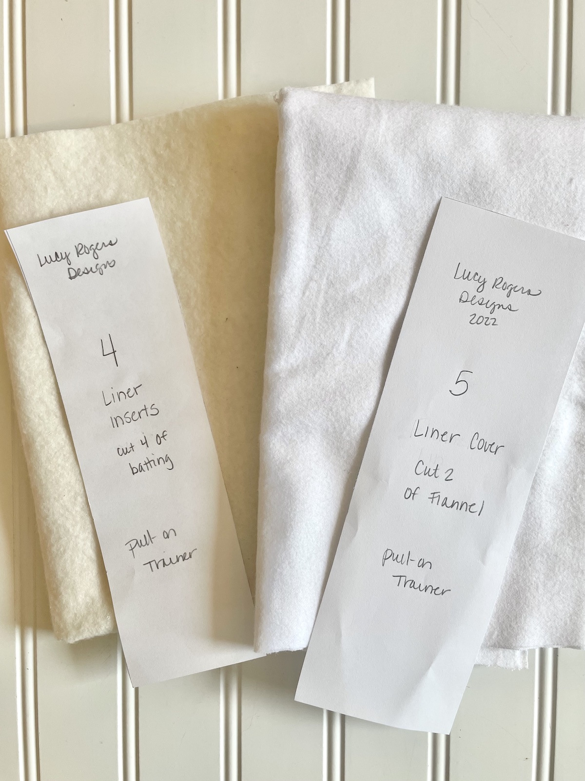 Reusable Pull-on Potty Trainers Tutorial: Materials for Trainer Insert