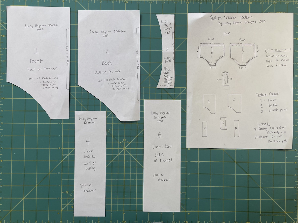 Reusable Pull-on Potty Trainers Tutorial: Completed Pattern