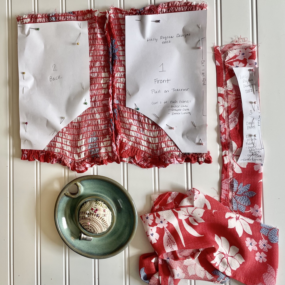 Reusable Pull-on Potty Trainers Tutorial: Cut Outer Fabric Pieces