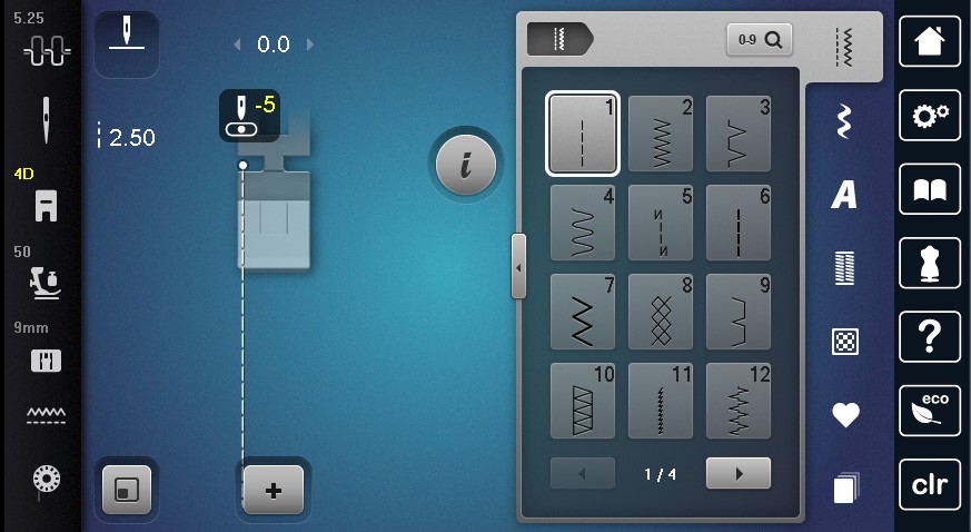 Zipper Foot #4D Machine Settings