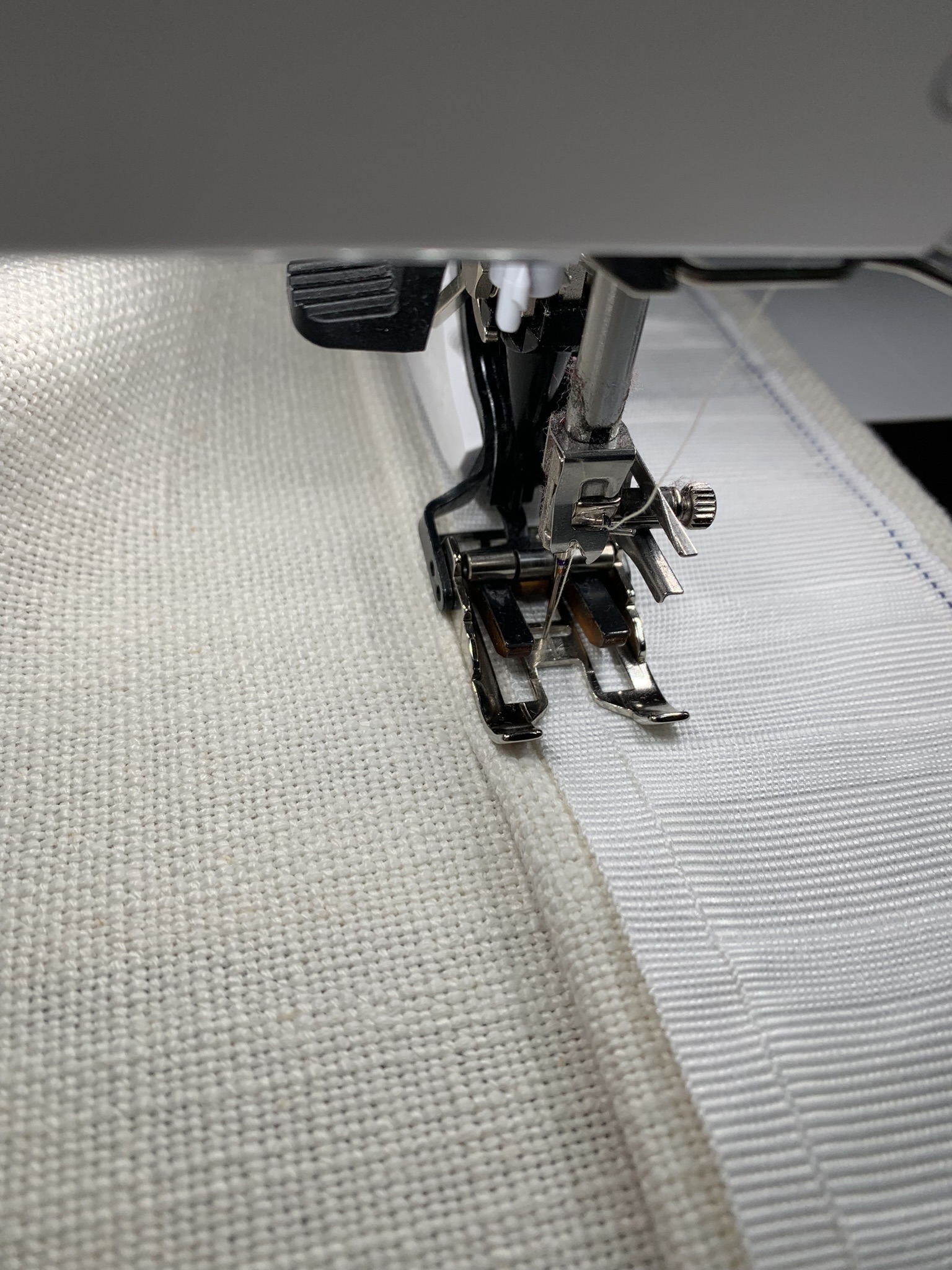 12_sewing bottom of pleat tape