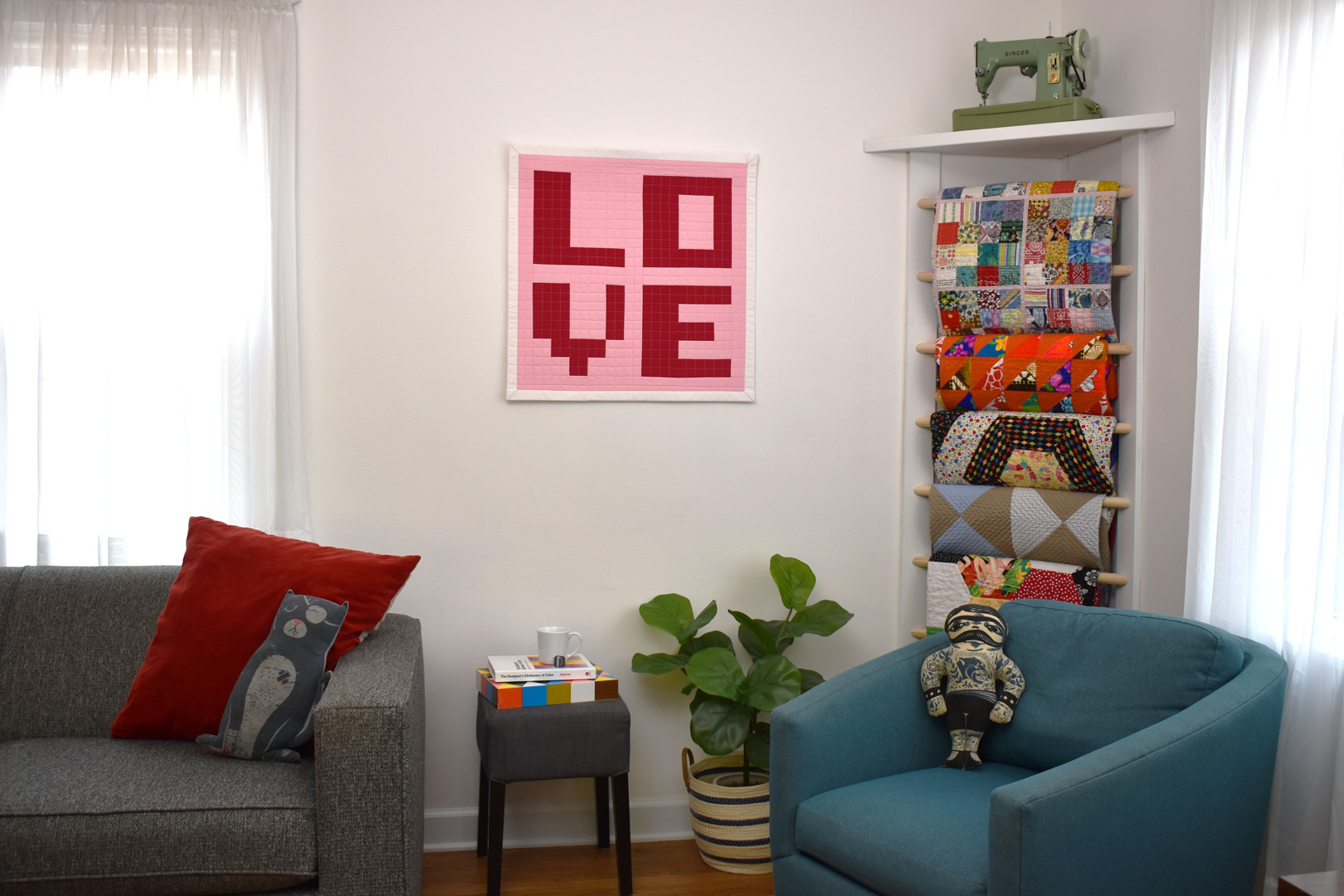 Modern Love Mini Quilt by Erika Mulvenna