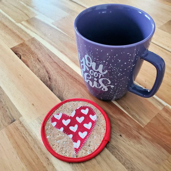 Whimsical heart coaster