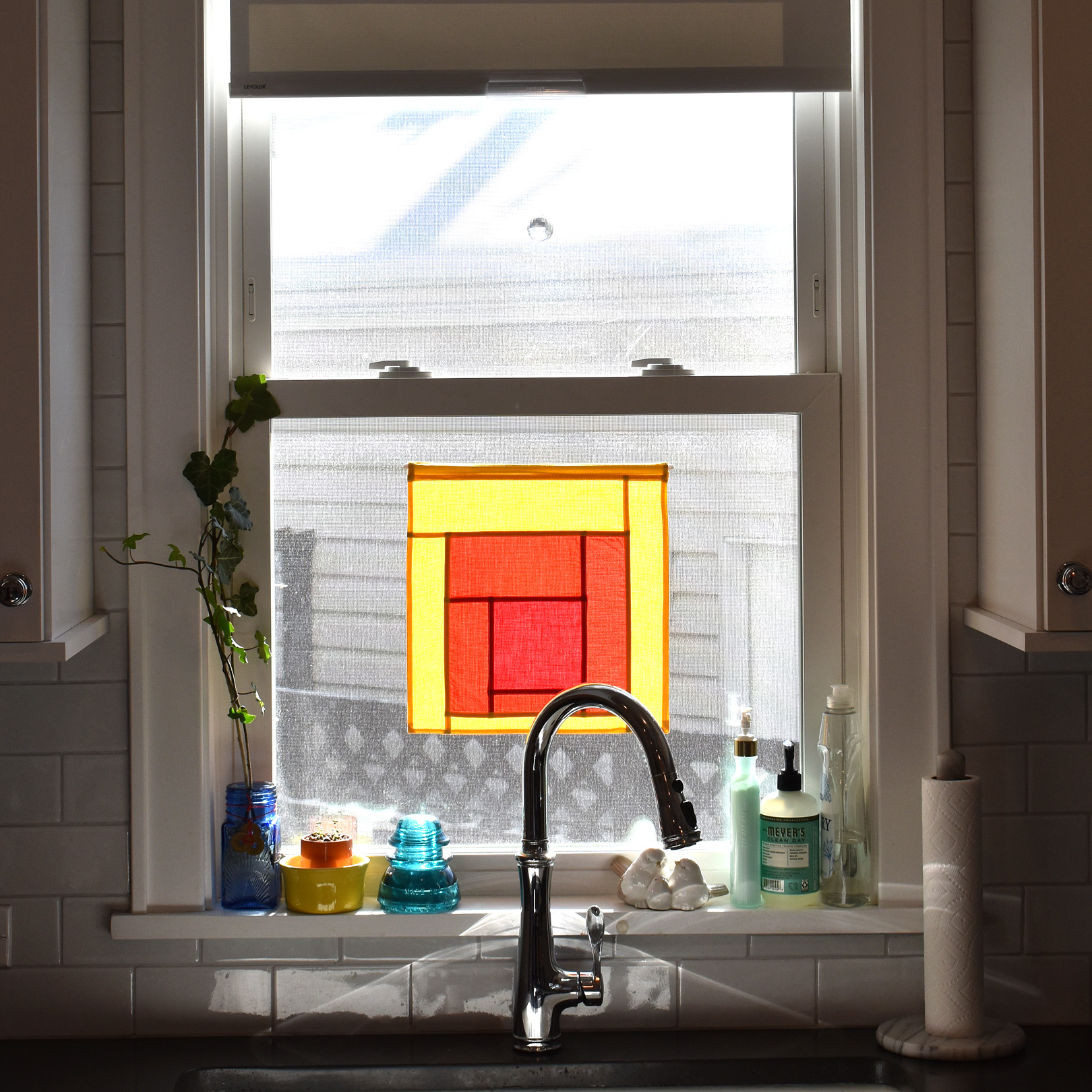 Pojagi Patchwork Suncatcher by Erika Mulvenna