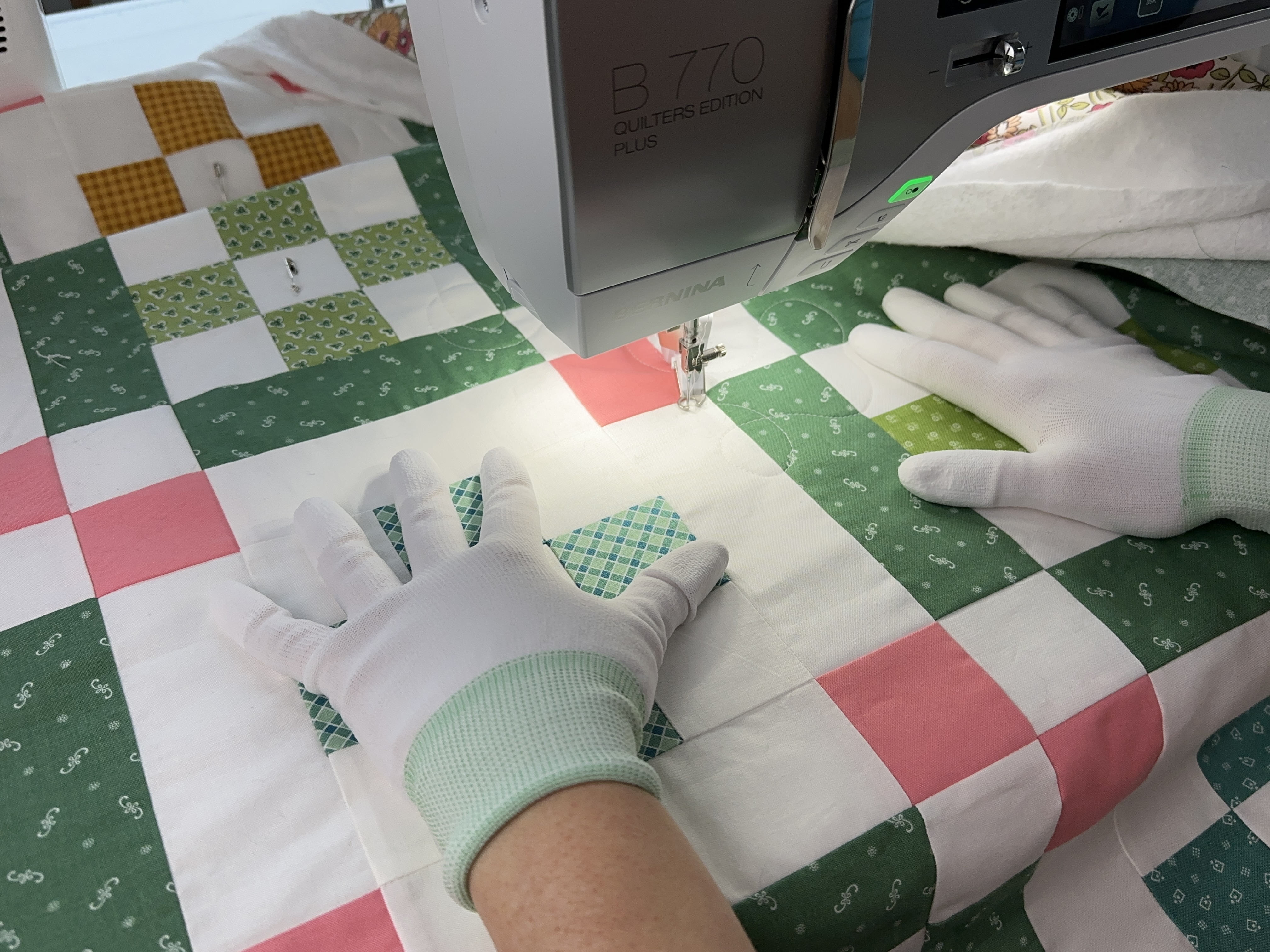 Free Motion Quilting the Nona quilt from the Nona Quilt Along BERNINA WeAll Sew blog
