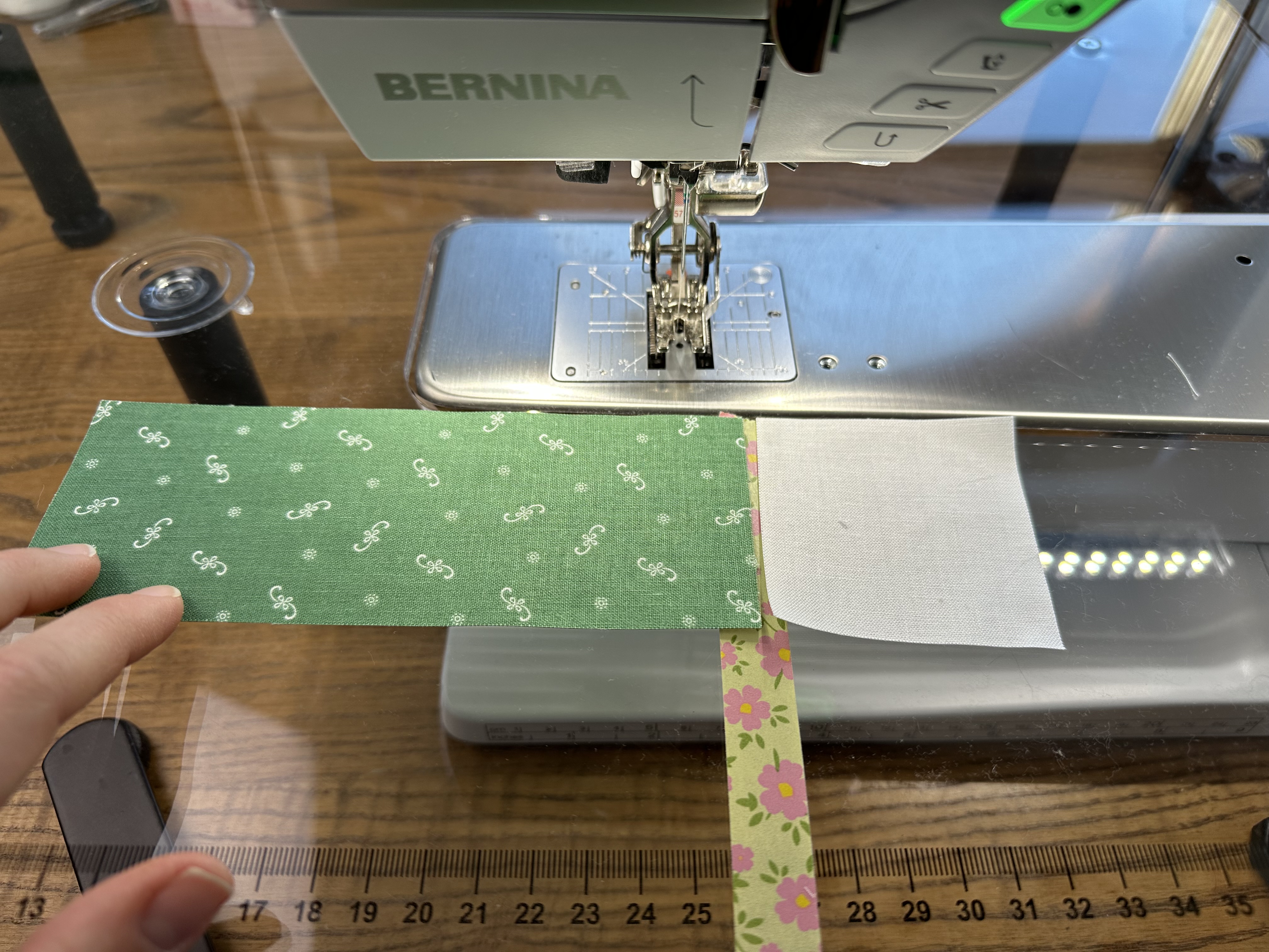 Making the top/bottom unit of Block A for the Nona Quilt Along BERNINA WeAllSew blog