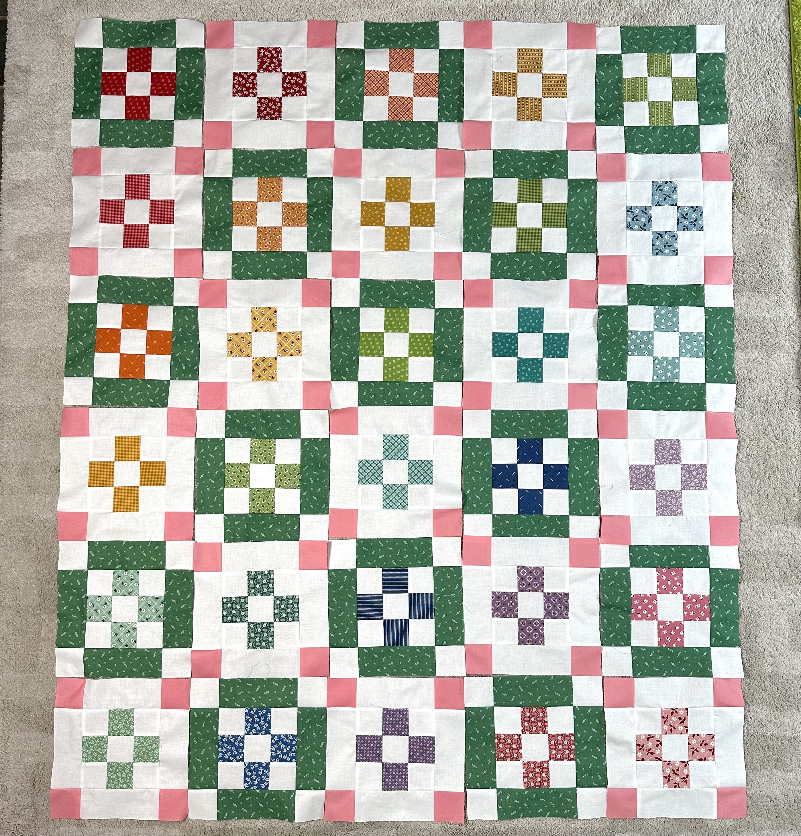 Quilt blocks laid out for the Nona Quilt Along BERNINA WeAllSew blog