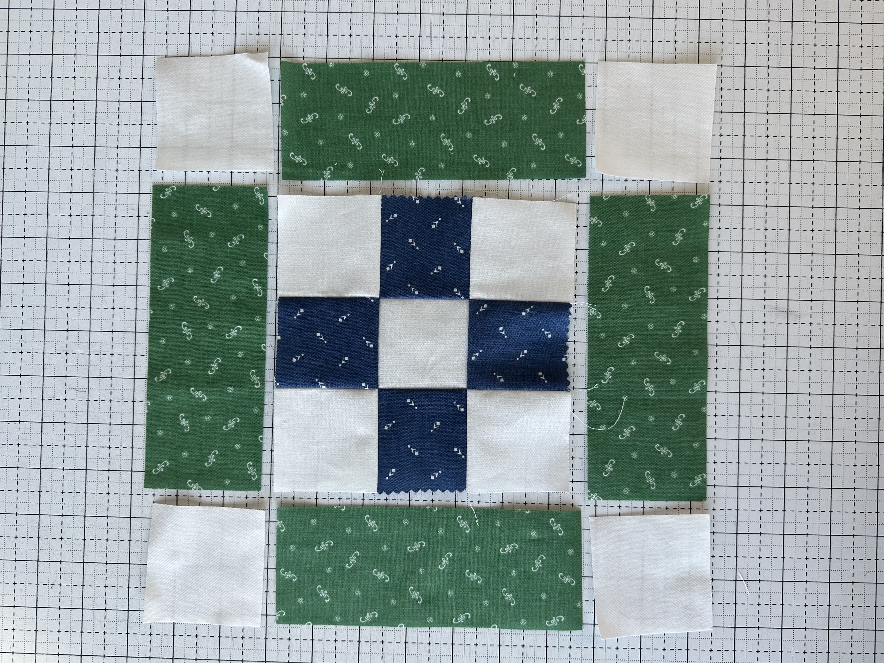 The Layout of a Block A for the Nona Quilt Along BERNINA WeAllSew blog