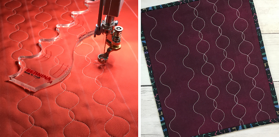 squiggle ruler quilting designs and BERNINA Adjustable ruler foot #72S
