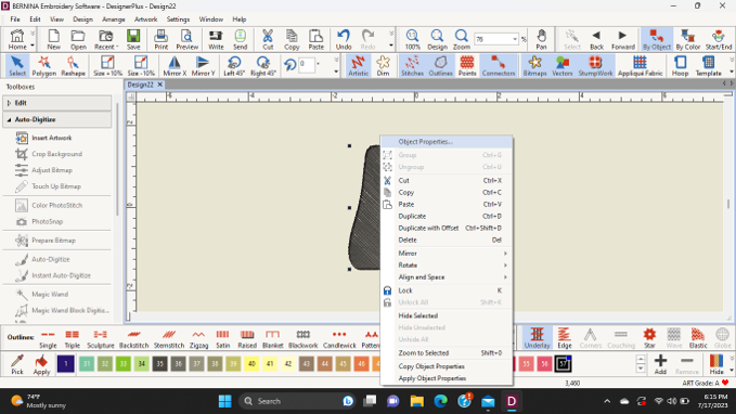 Auto Digitize Tutorial - Object Properties