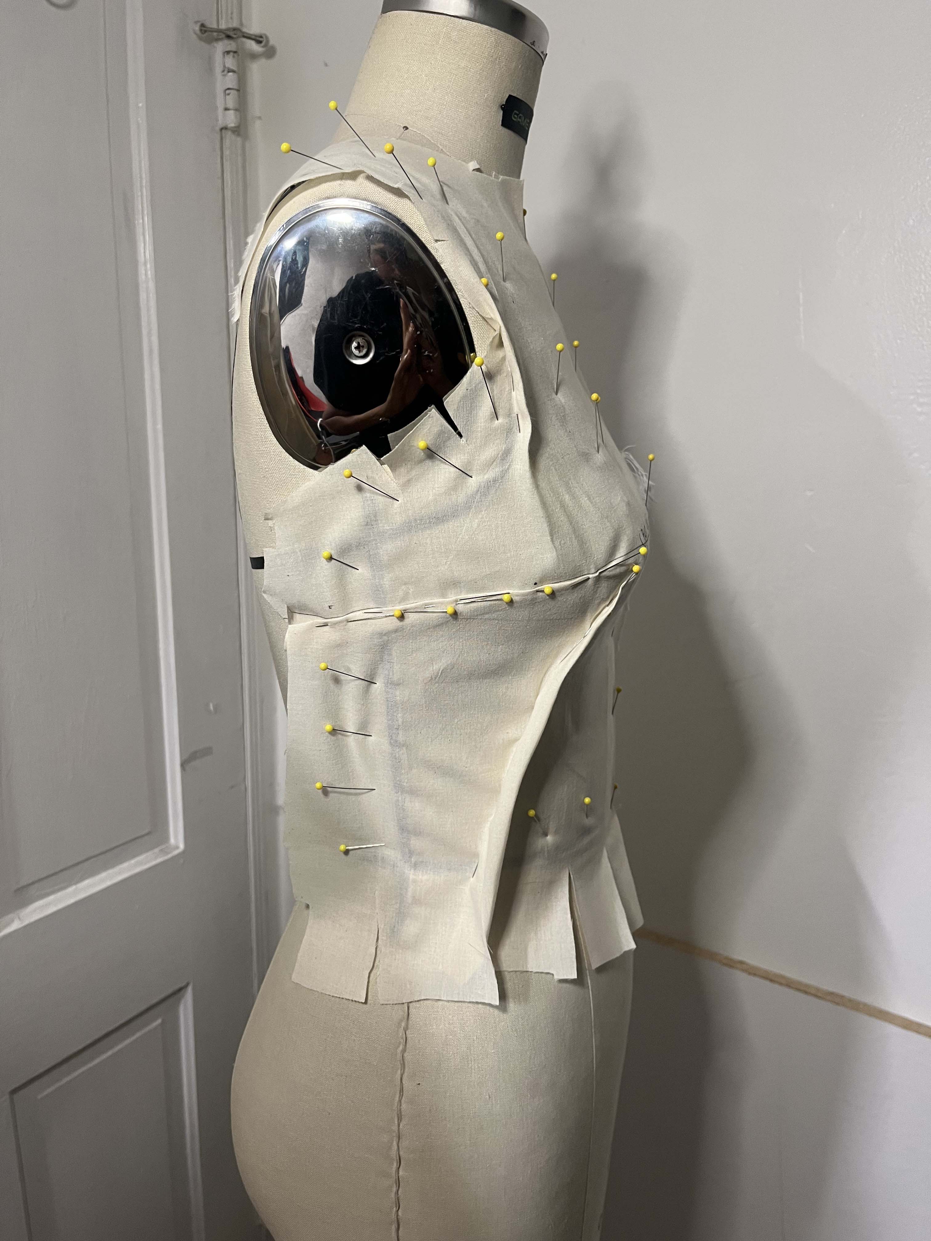 The process of draping a Front Bodice