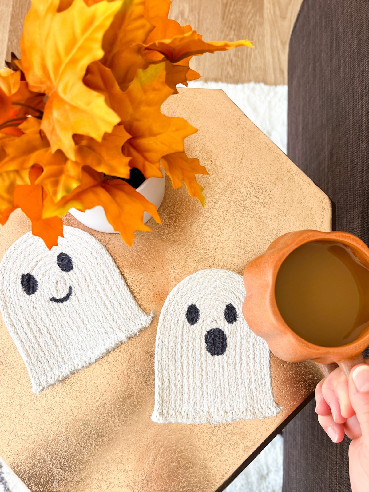 Ghosters Rope Coasters on table