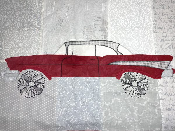 Edge stitching and details are completed on entire project.