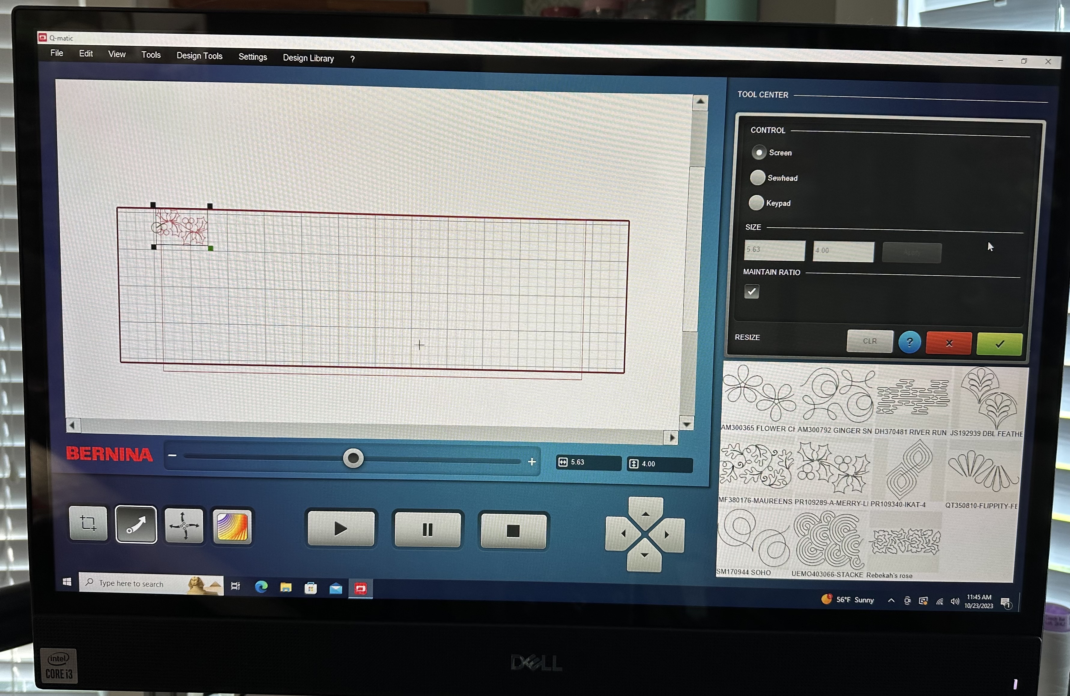 Resizing the design in Q-matic