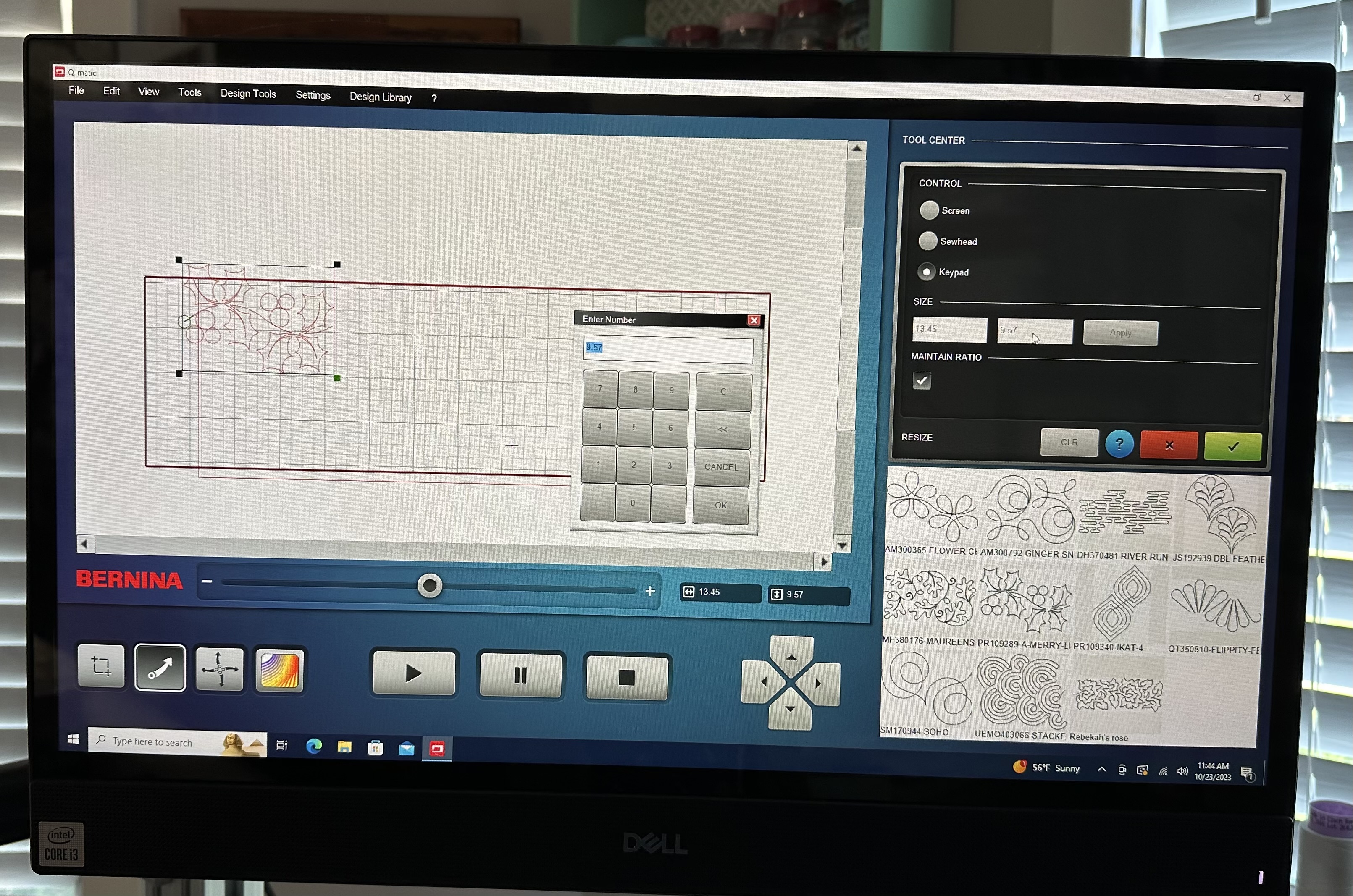 Resizing the design in Q-matic
