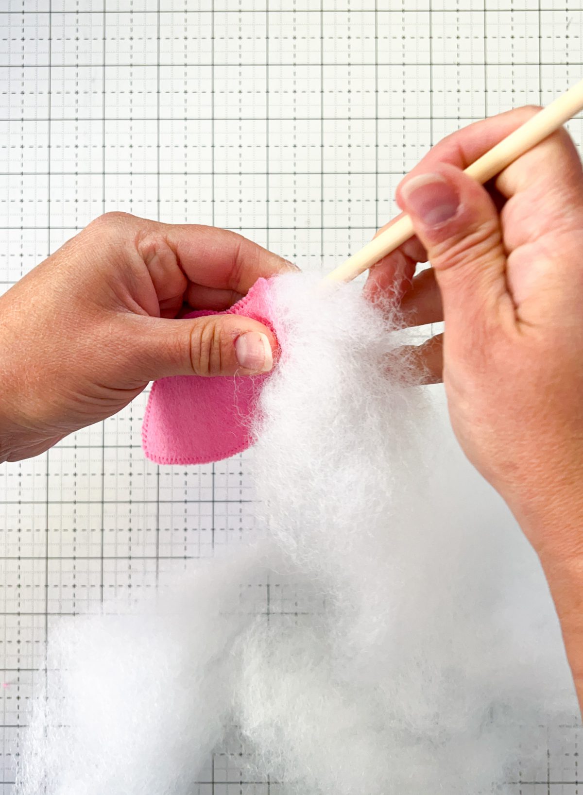 Felt Bulb Garland Tutorial - finish stuffing bulb shape