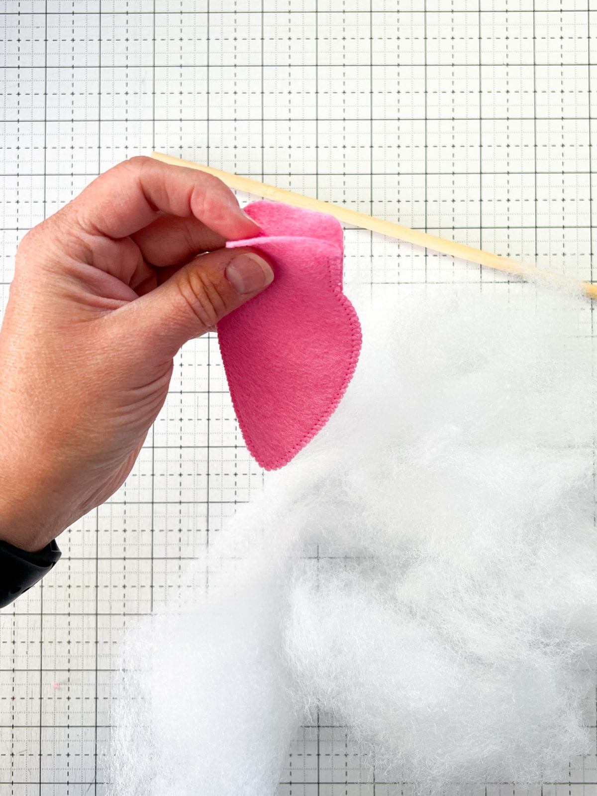 Felt Bulb Garland Tutorial - beginning to stuff bulbs