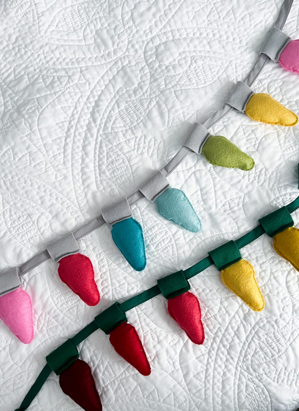 Felt Bulb Garland Tutorial - Finished Garlands
