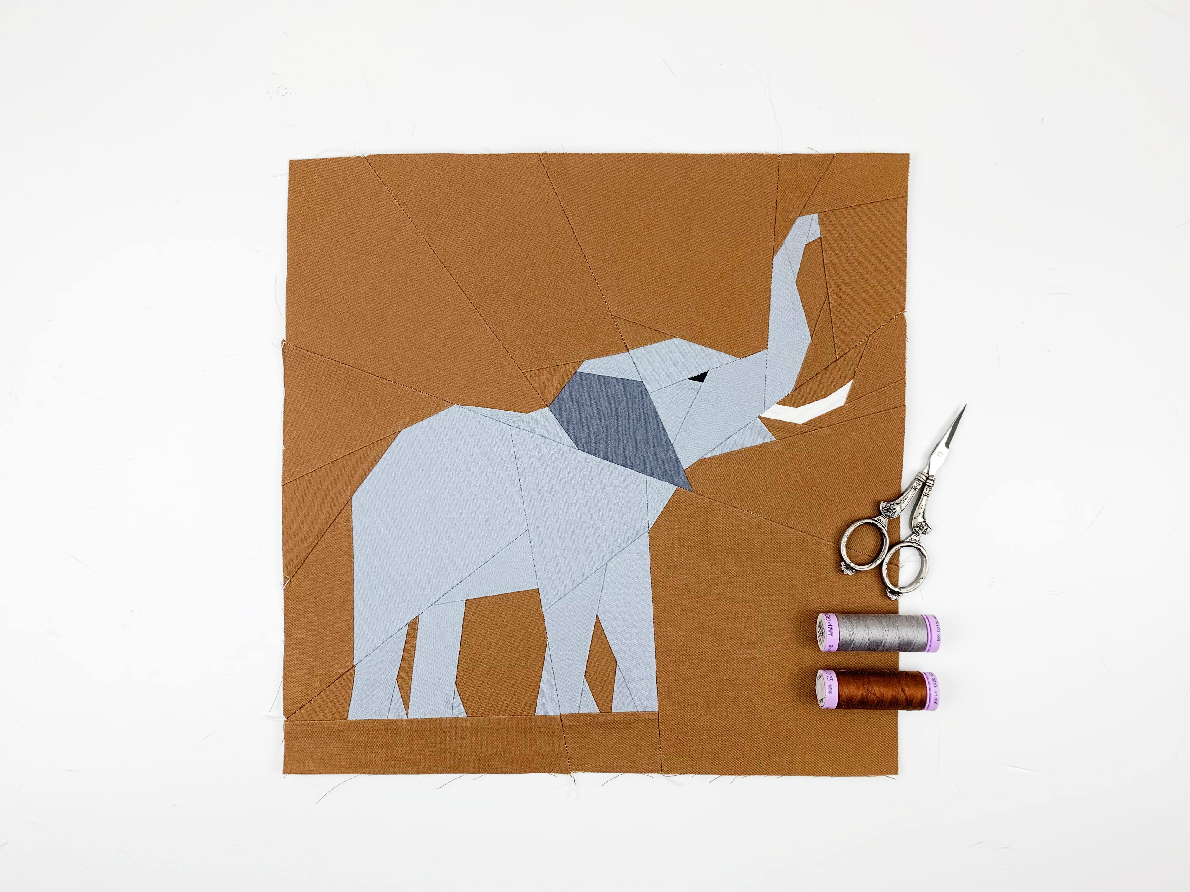 elephant quilt block