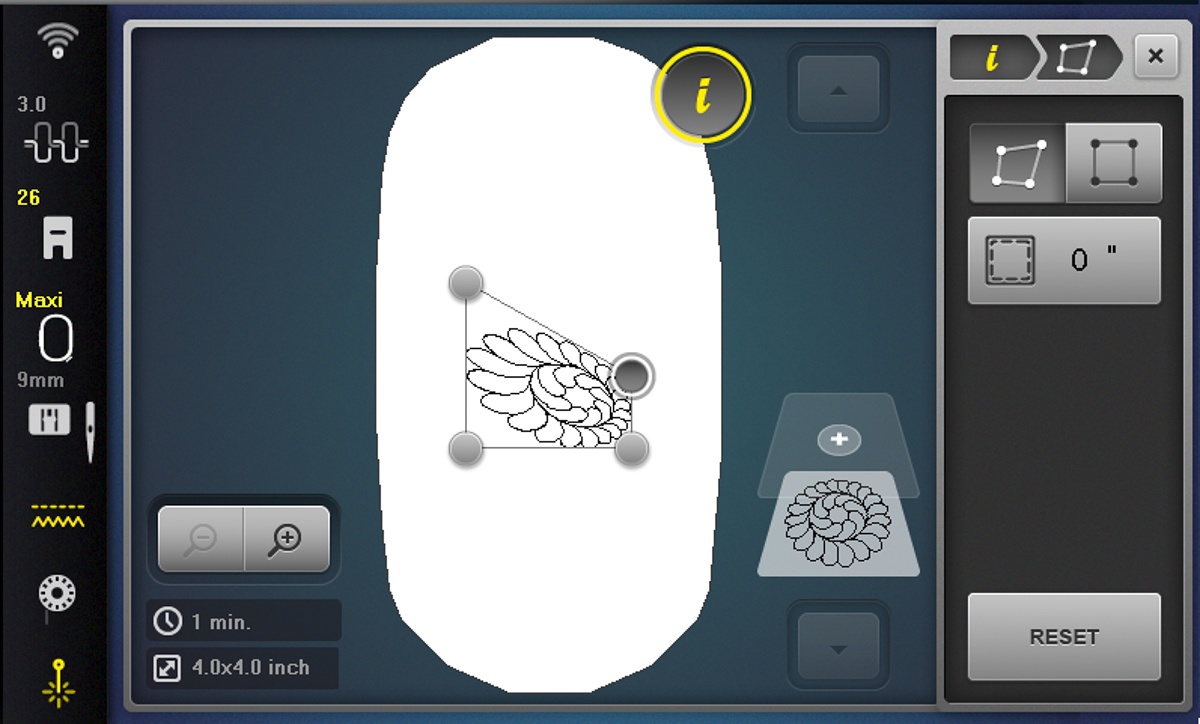 Display screen showing multifunction knobs used to align the laser on the B 790 PRO.