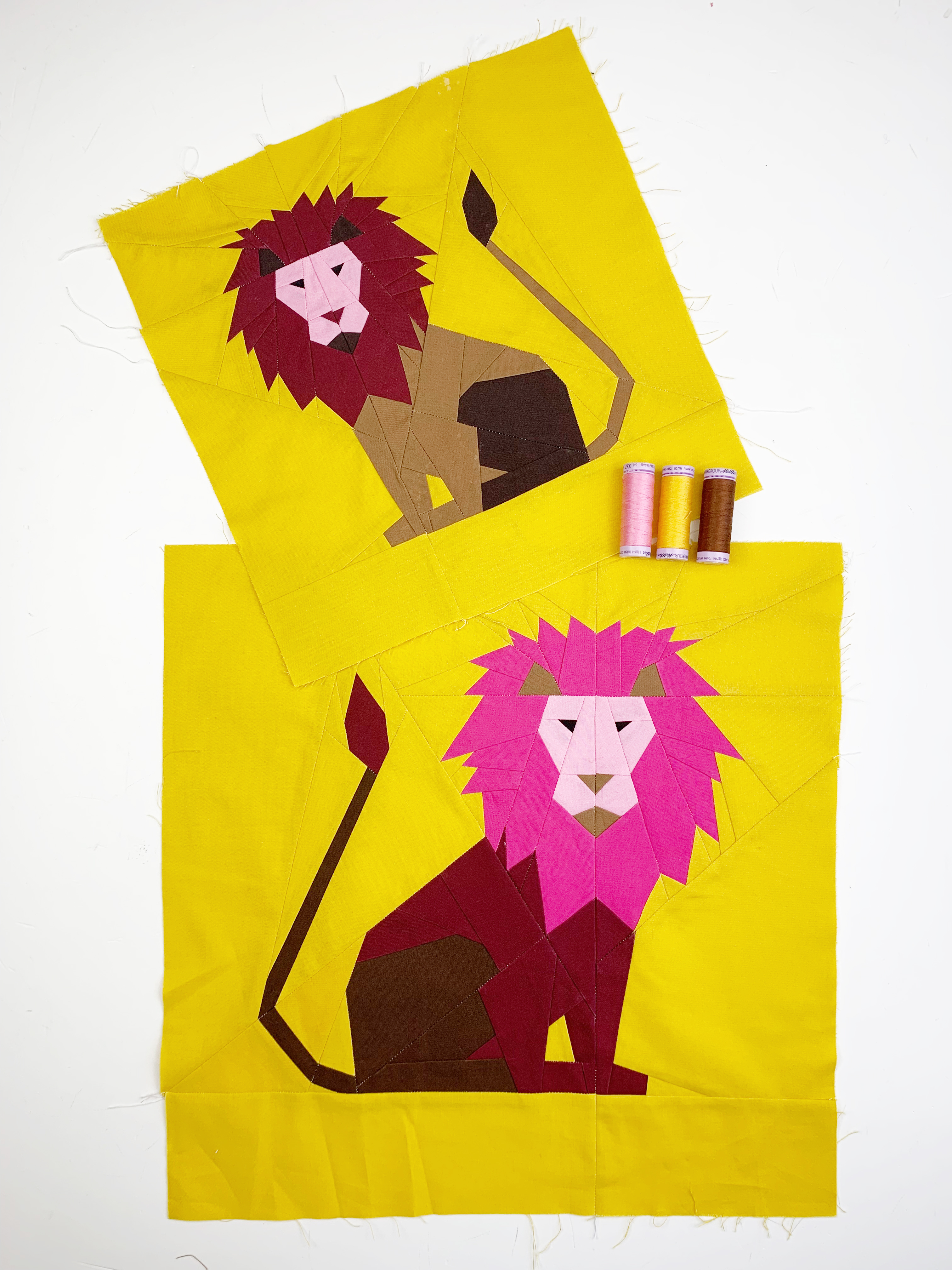 lion quilt block pattern