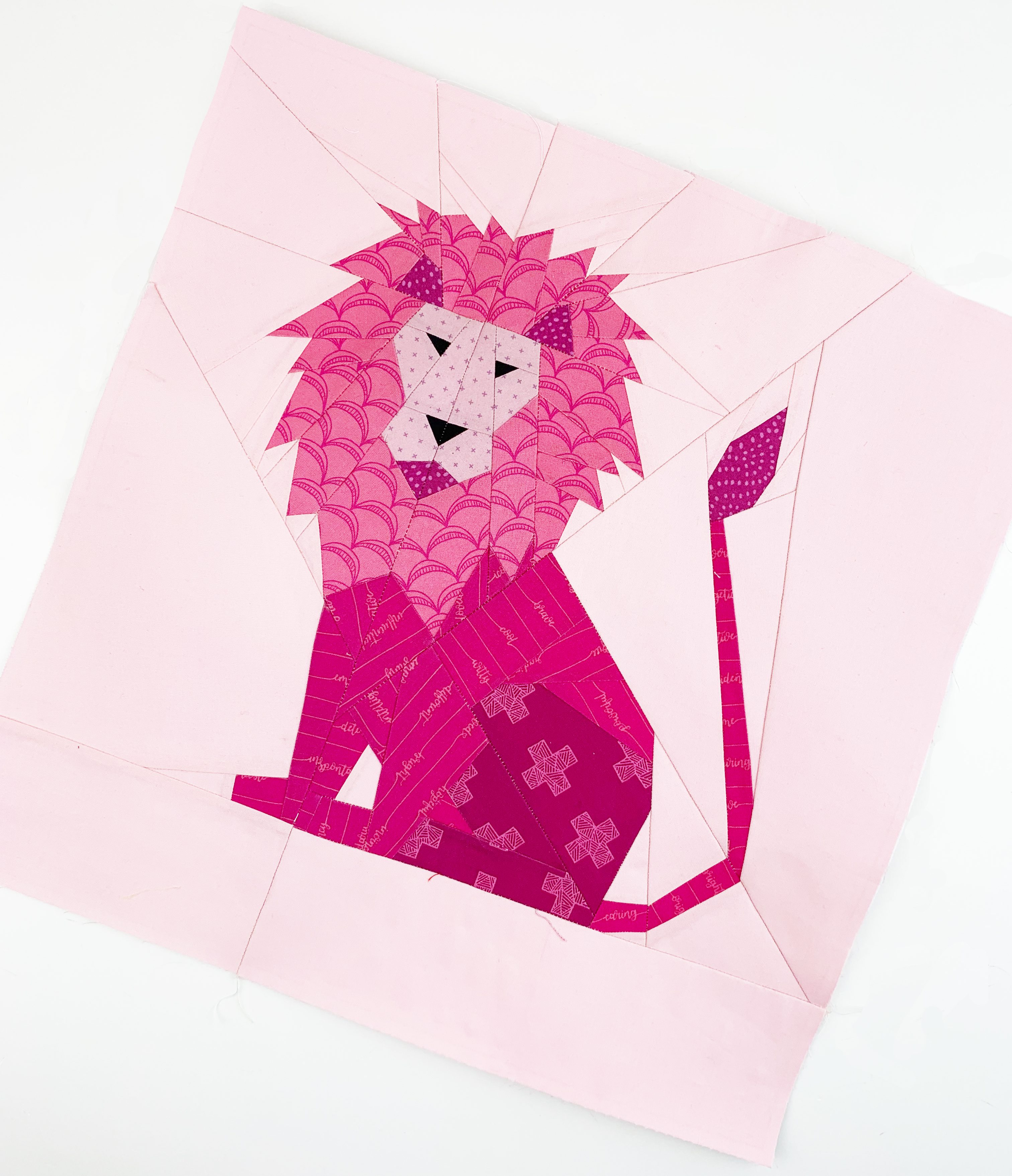 lion quilt block pattern