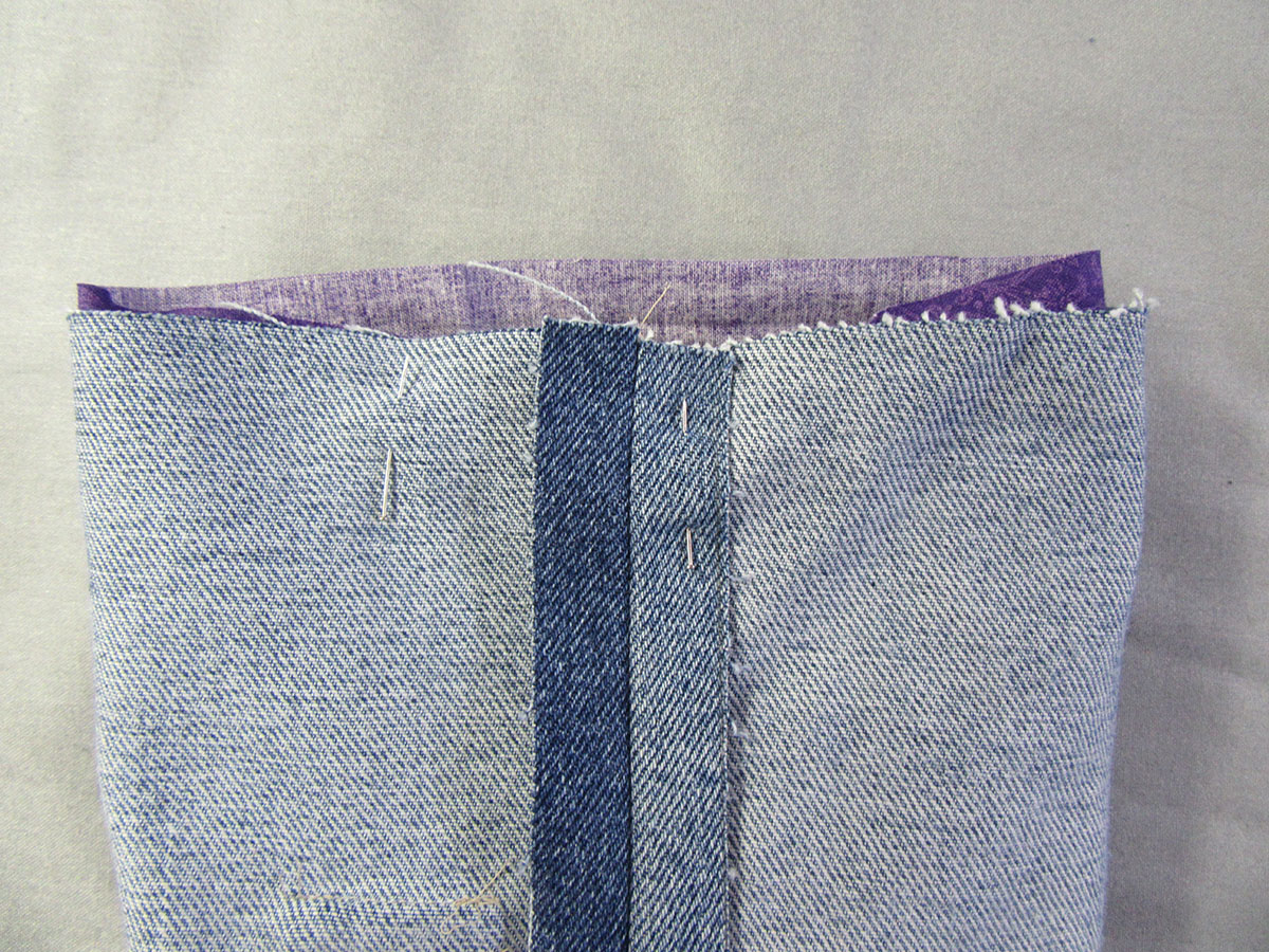 pin top to bottom of yoga bag weallsew tutorial
