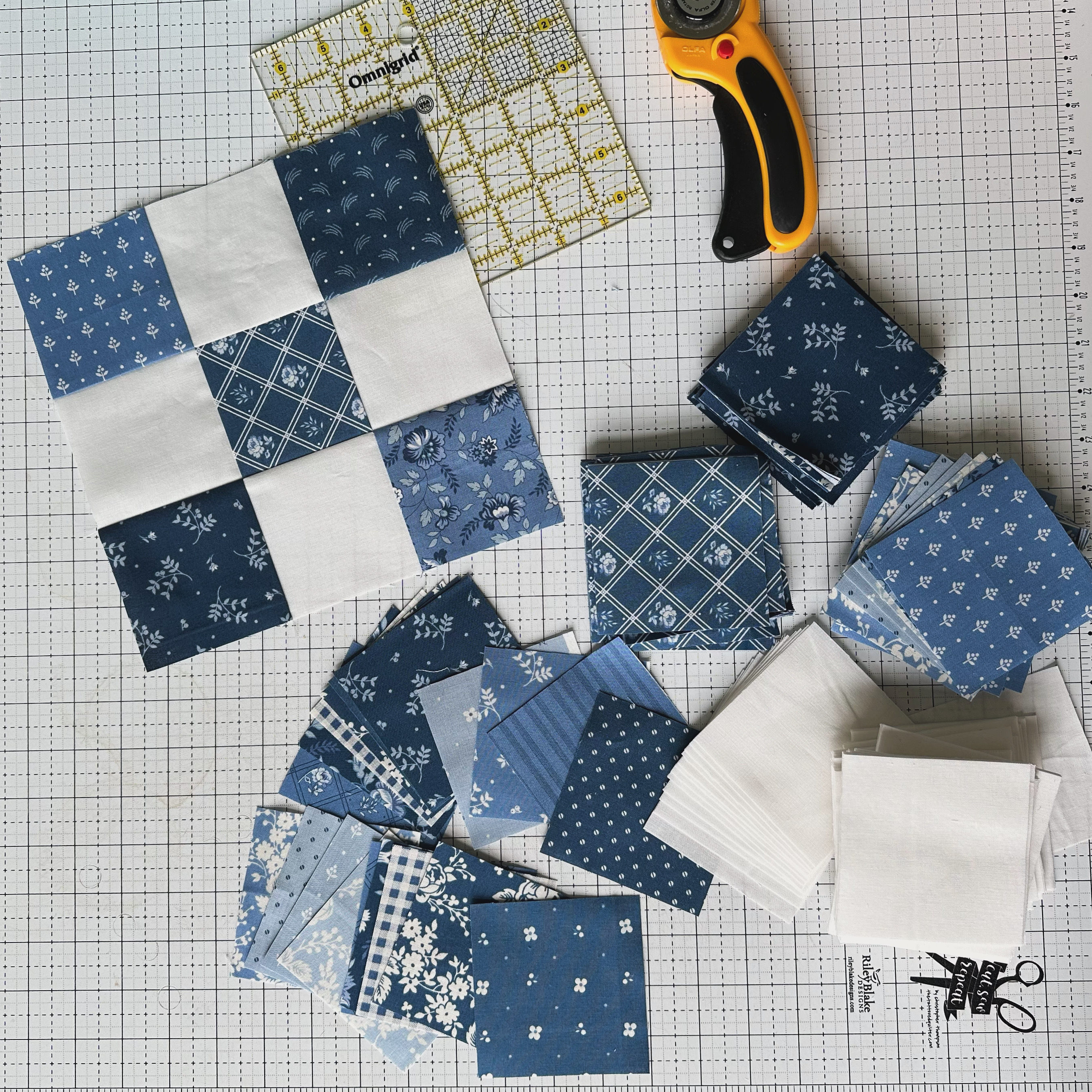Pieces of the Aurora quilt by Jessica Dayon