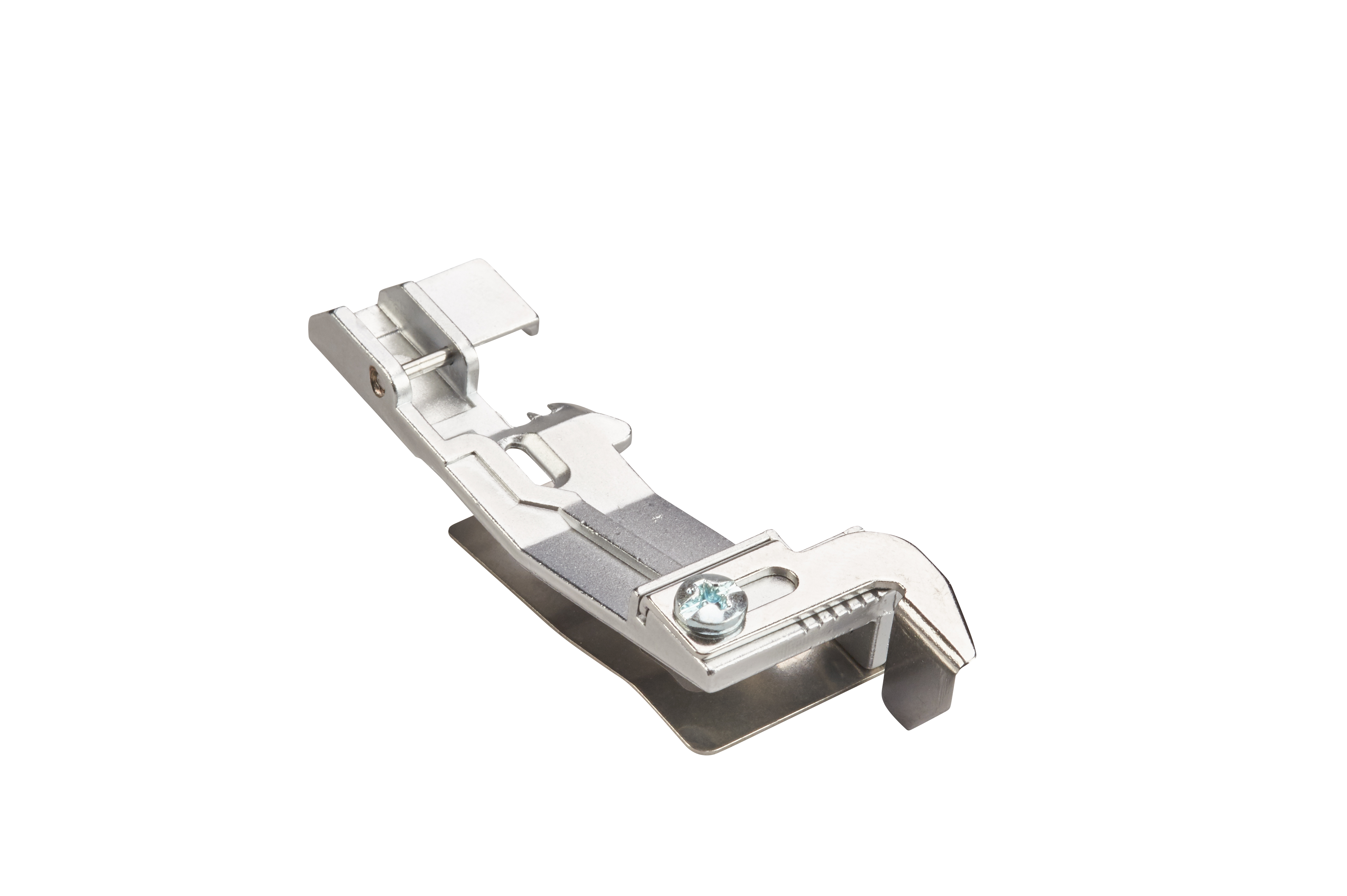 a silver gathering foot for the b68 AIRLOCK on a white background