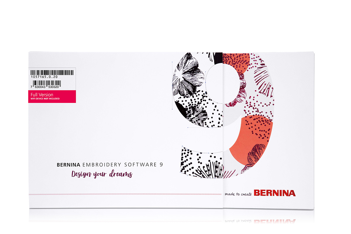 cover of the BERNINA Embroidery Software 9 on a white background.