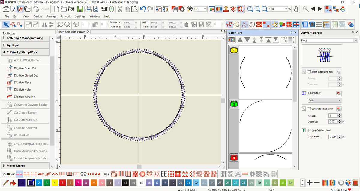 display screen of the BERNINA V9 DesignerPlus software.
