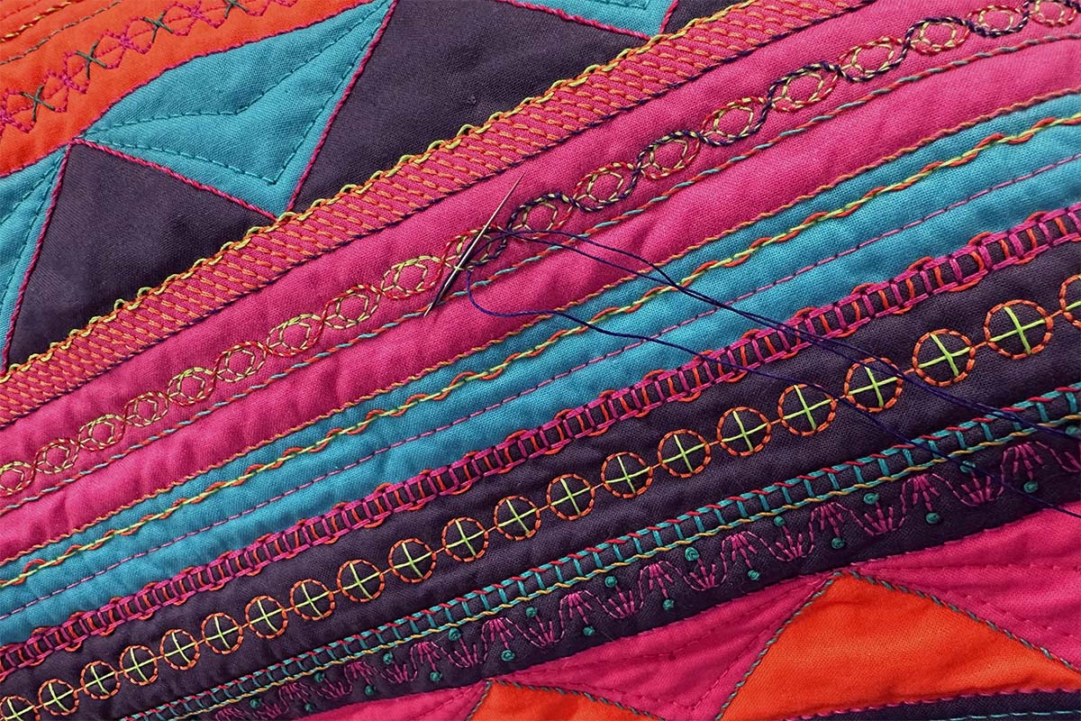 Straight Line Quilting Part 3- Two Color Whip Stitching on Stitch 770