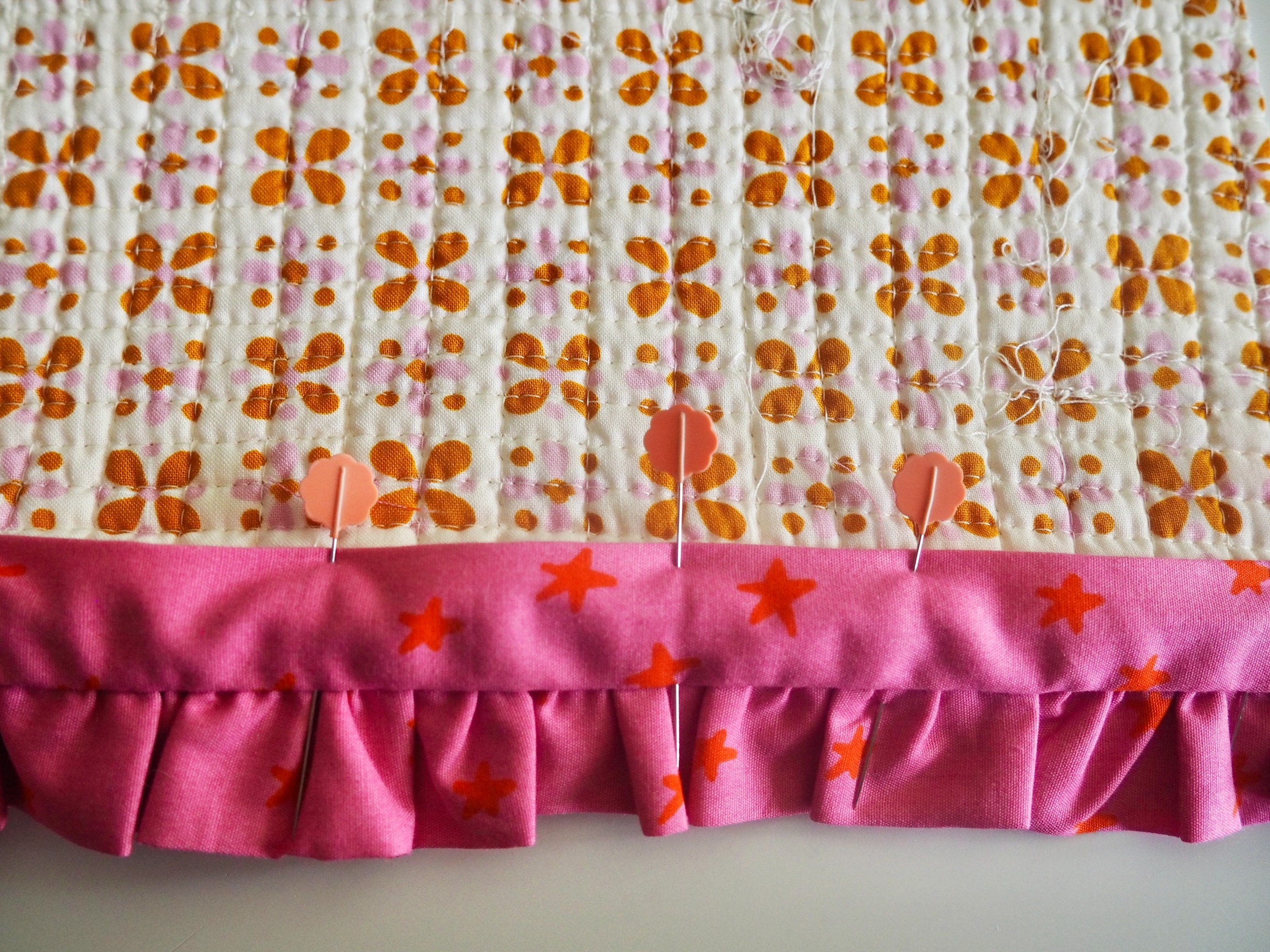 Ruffle Binding Tutorial - Pin to Backside