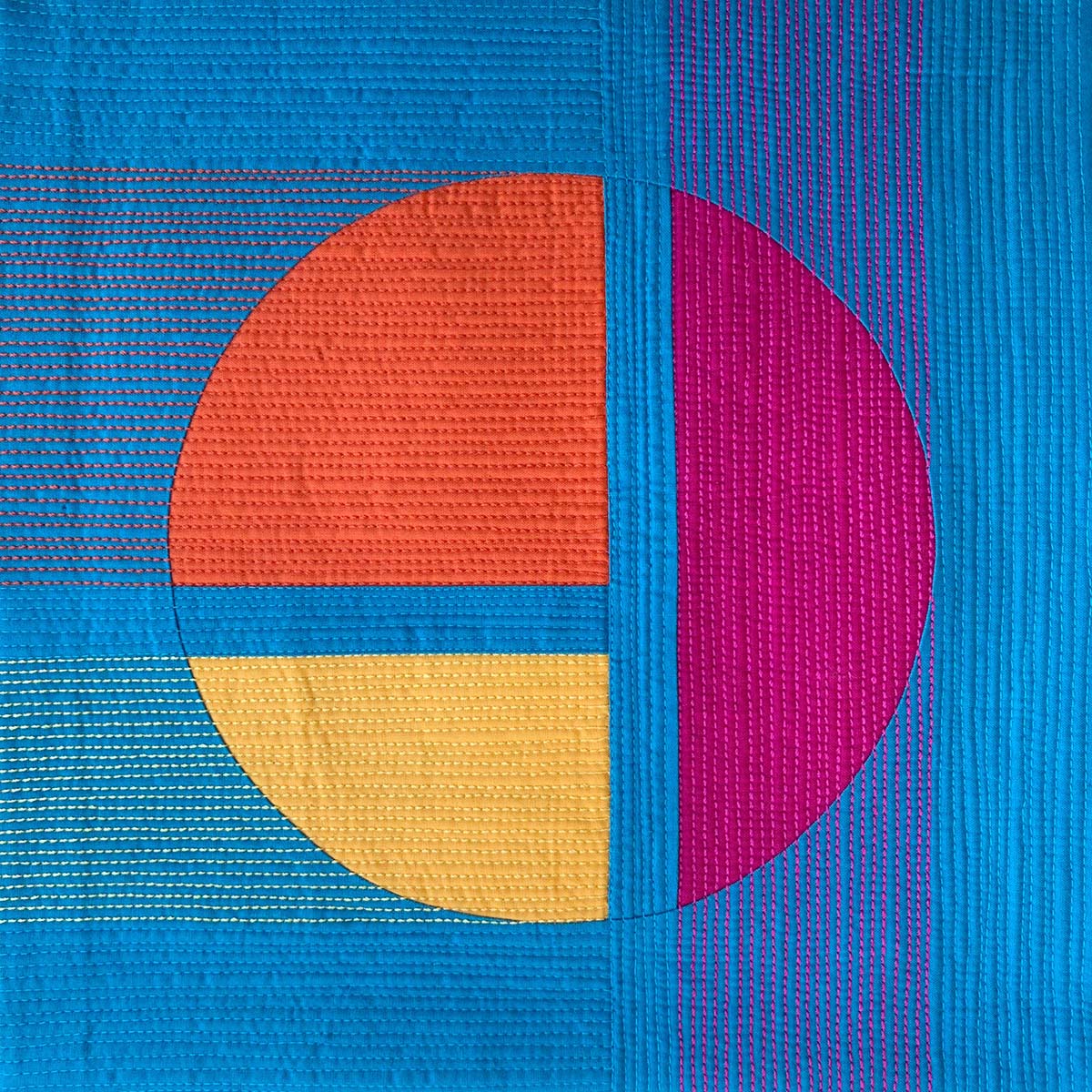 Straight Line Quilting Part 2 Inset Circle with Matchstick Quilting
