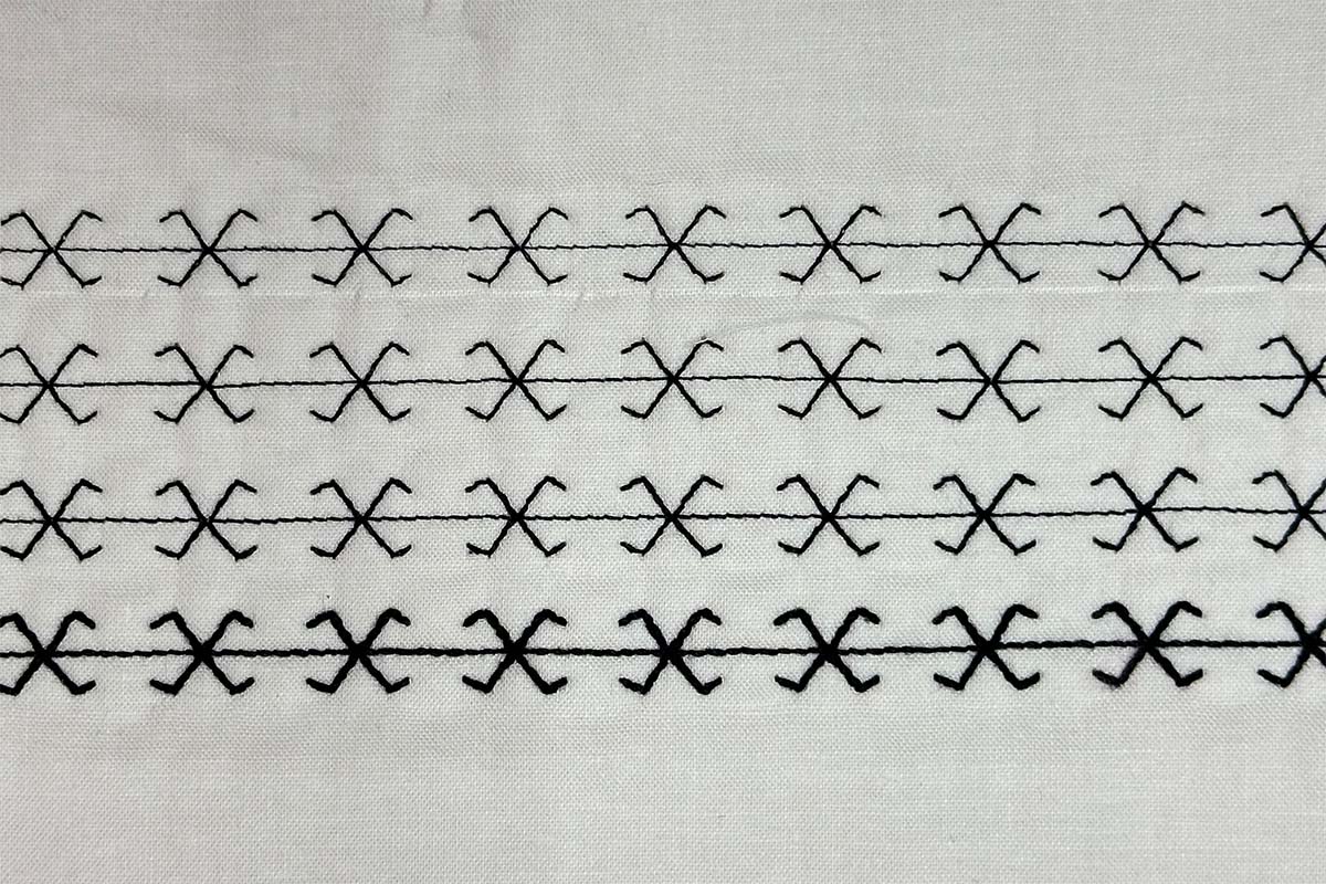 Straight Line Quilting Part 2 Stitch 1370 in Four Thread Weights