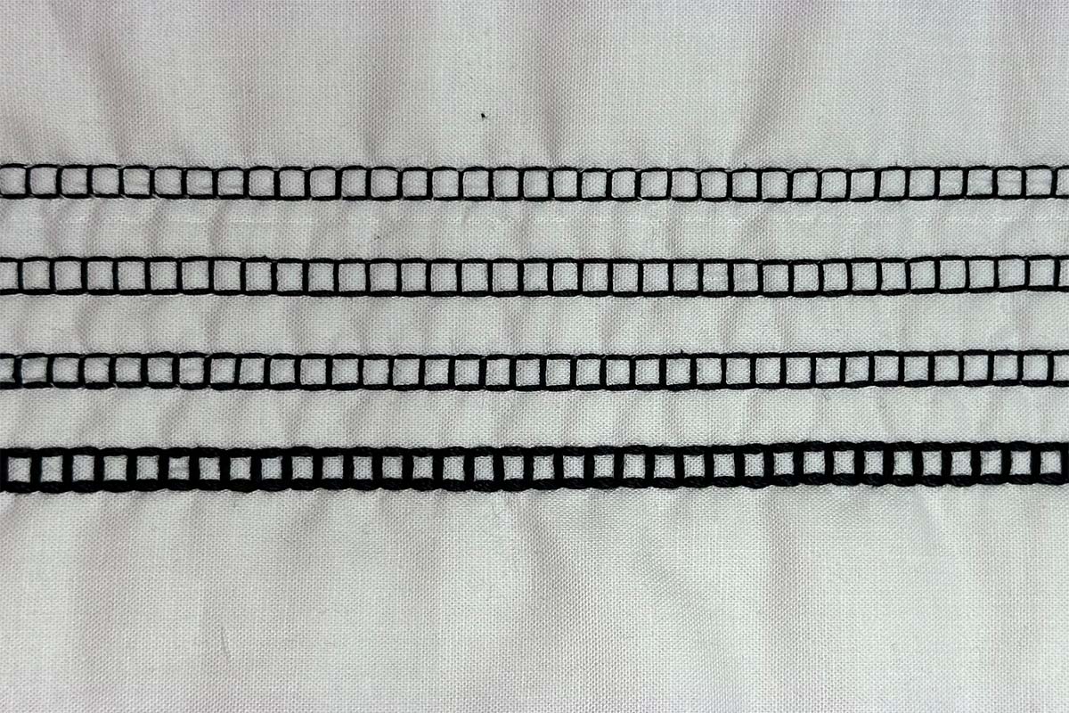 Straight Line Quilting Part 2 Stitch 702 in Four Thread Weights