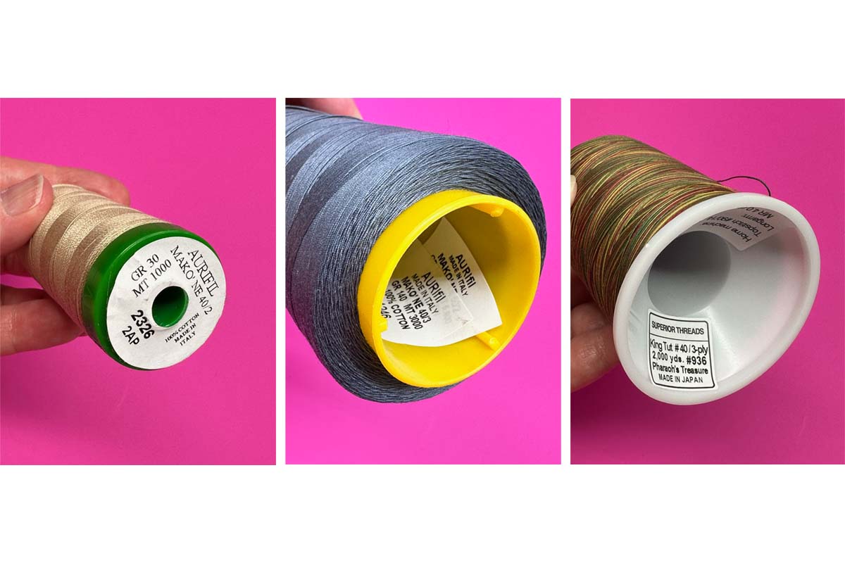 Straight Line Quilting Part 2 Three 40 wt Threads