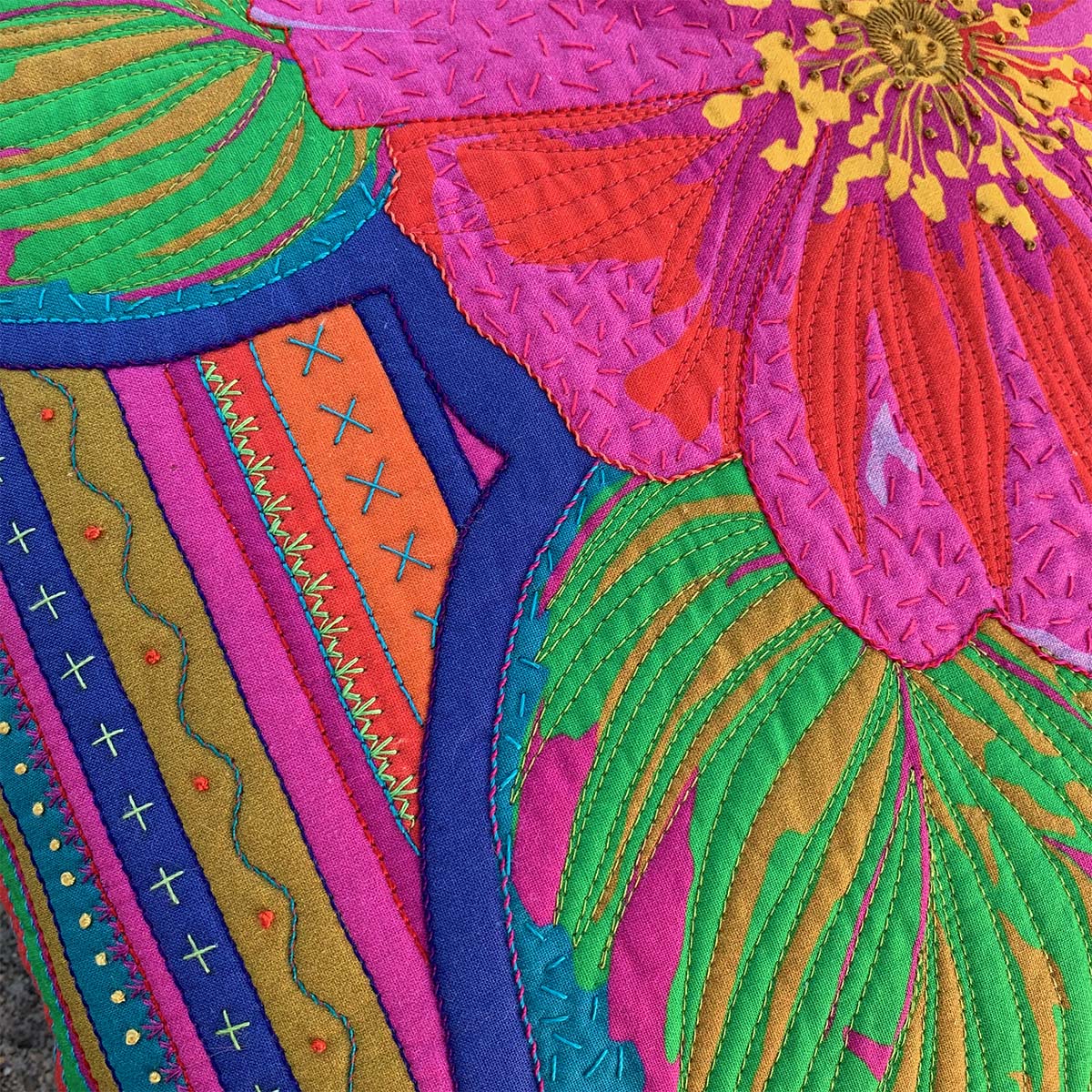 Straight Line Quilting Part 3 Mixing Machine and Hand Decorative Stitches