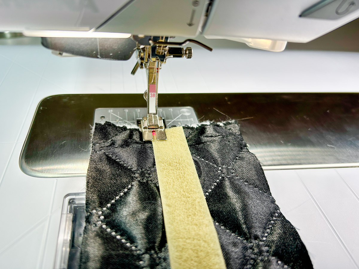 Presser Foot on Velcro ready to be stitched