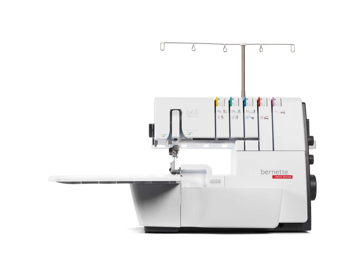 the bernette 68 serger machine on a white background