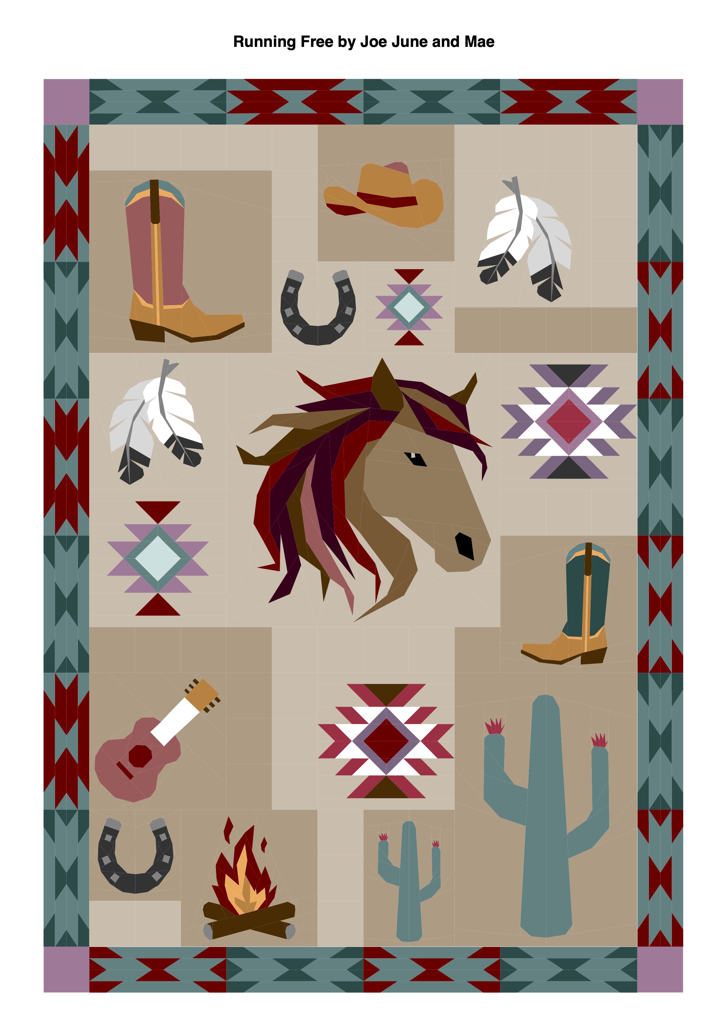 Wild_west_running_free_horse_quilt_pattern