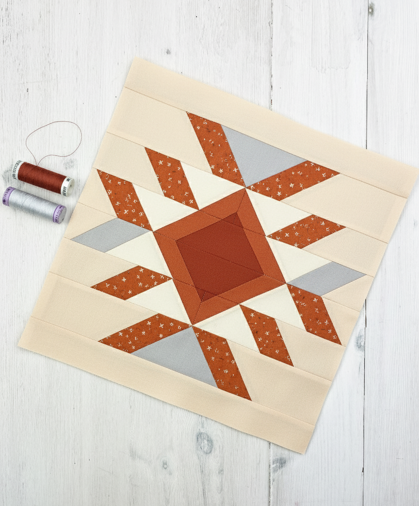 Aztec quilt block pattern by Joe June and Mae