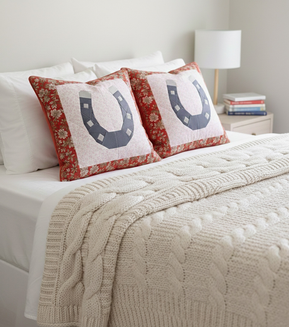 Horseshoe pillowcases by Joe June and Mae