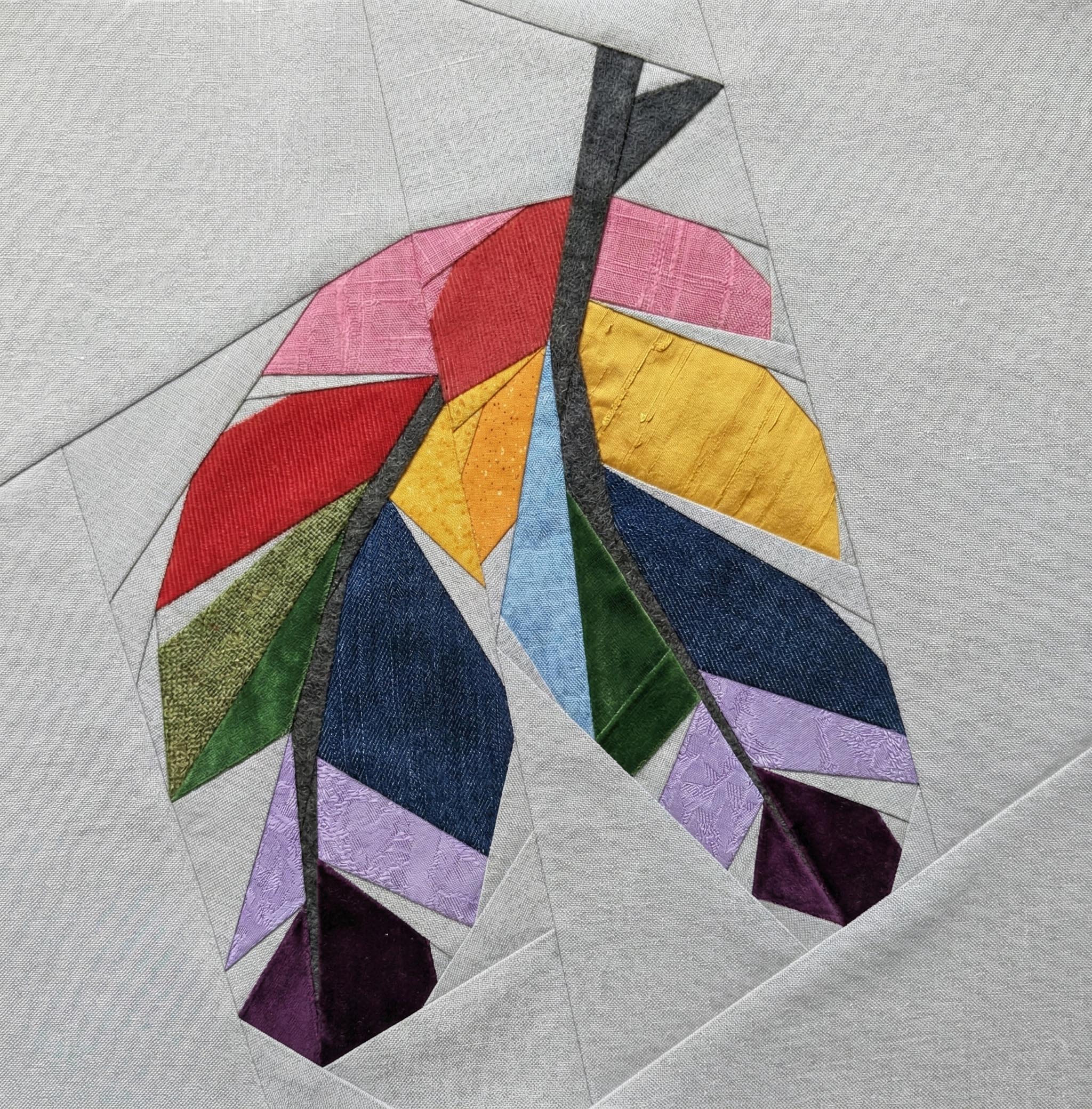 Feather quilt block pattern by Joe June and Mae